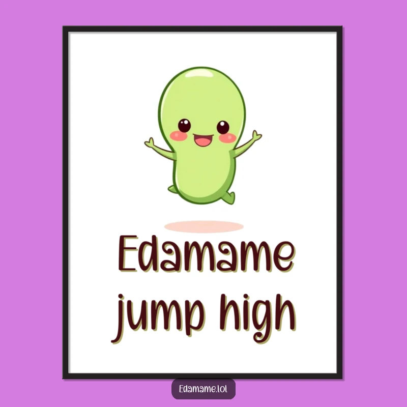 Funny Happy Edamame Digital Print: Instant Joyful Bean Art for Your Walls