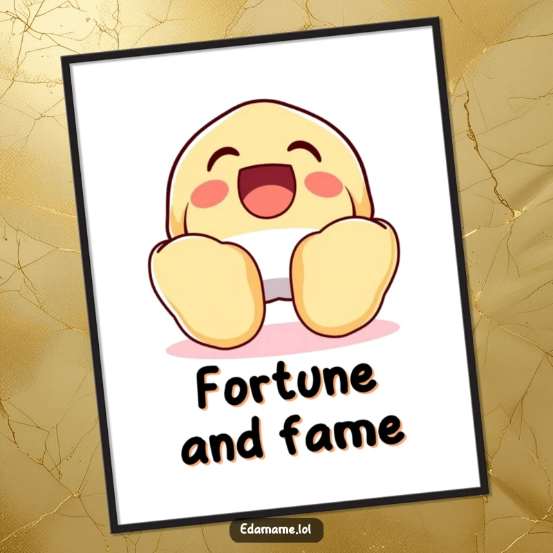 Funny Laughing Fortune Cookie Digital Art Print, wide open and beaming, a downloadable piece of humorous decor.