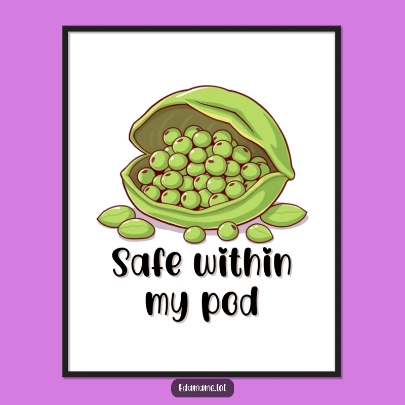 Funny Protective Edamame Pod Digital Art - Instant Heartwarming Decor