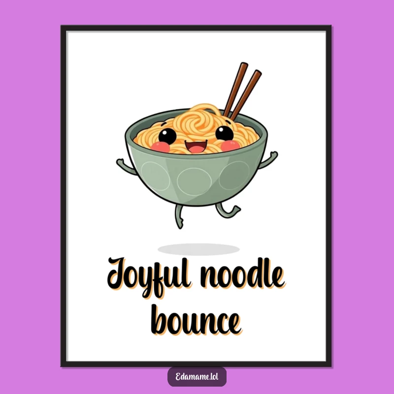 Funny Smiling Ramen Legs Digital Art Print Joyful Noodle Decor for Your Home