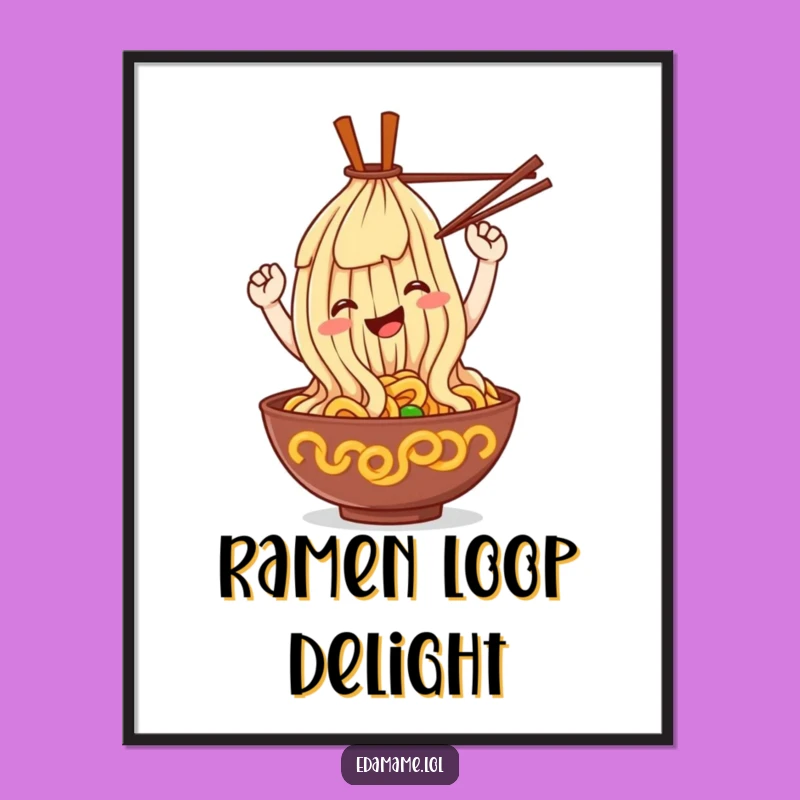 Funny Ramen Loop Digital Print: Instant Playful Noodle Art for Your Walls