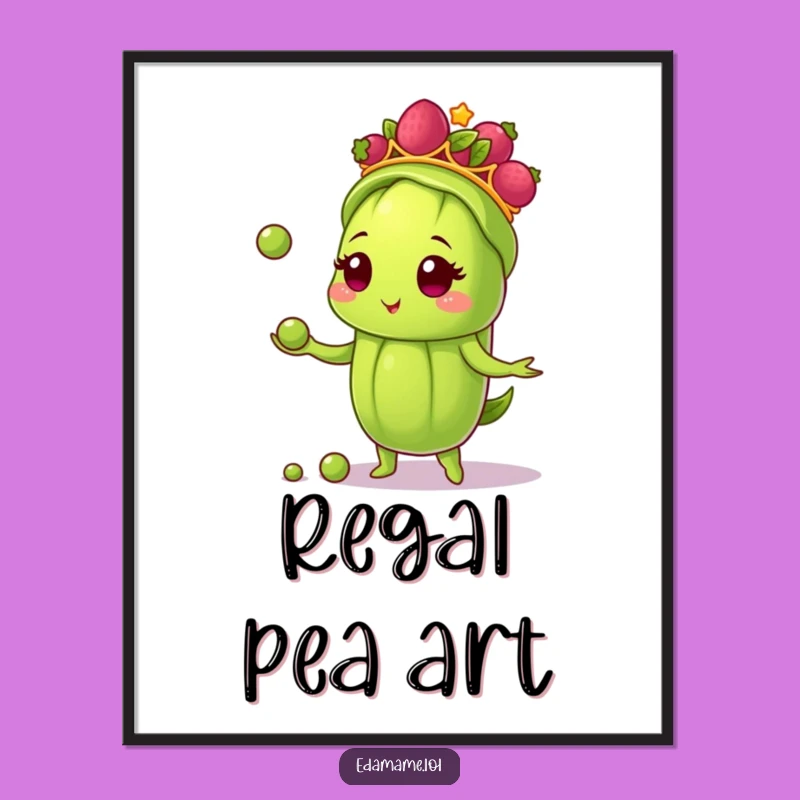 Funny Edamame Juggler Digital Art: Instant Whimsy for Your Walls!
