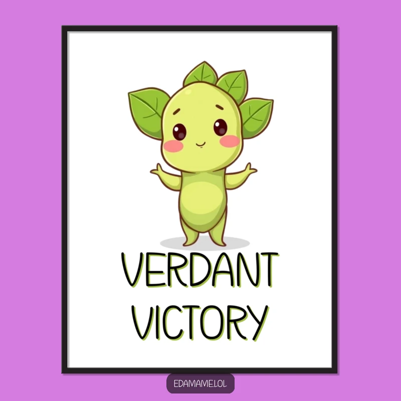 Funny Edamame Digital Print: Proud Pose Art, a Hilarious Funny Gift