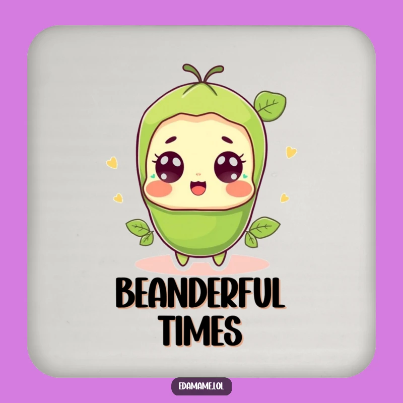 Funny Surprised Edamame Coaster - Protect Surfaces Wide-Eyed Bean Gift