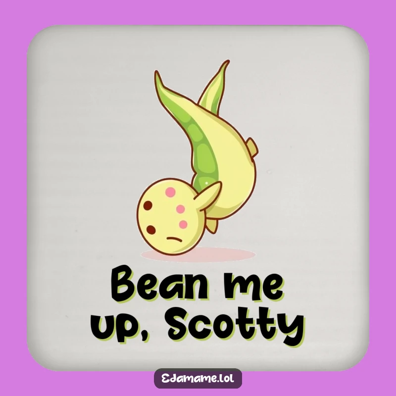 Funny Edamame Somersault Drink Coaster: Protect Surfaces Playfully