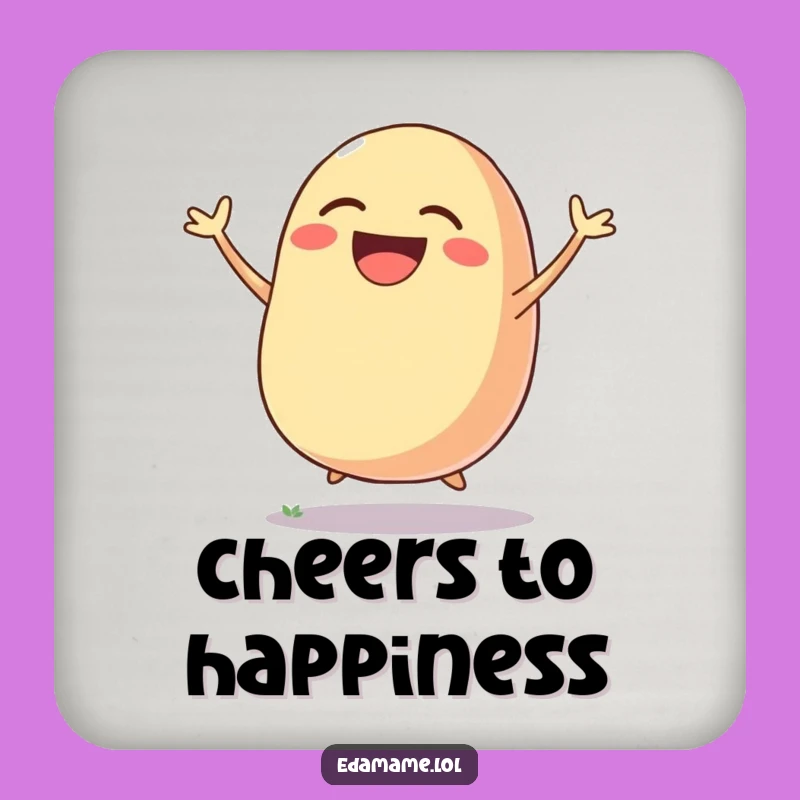 Funny Laughing Bean Pod Coaster: Protect Surfaces with Veggie Joy