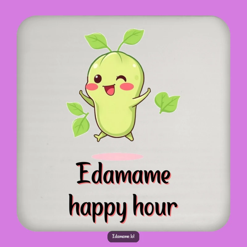 Funny Happy Edamame Jump Coaster Set: Add Healthy Fun to Your Table