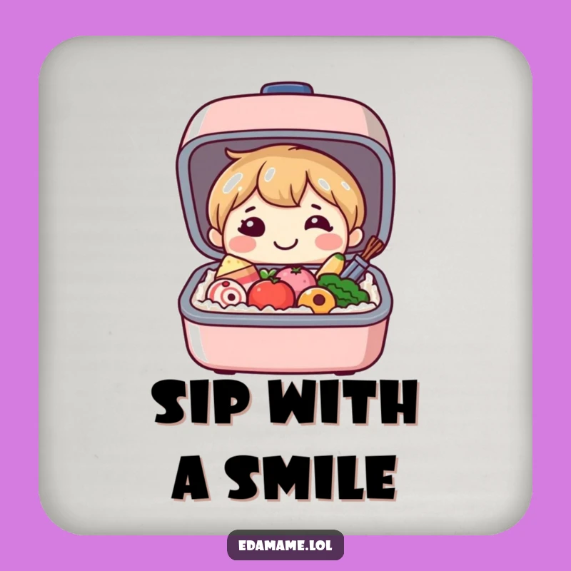 Funny Bento Box Coasters: Protect Surfaces with Happy Food Style, Cute Funny Gift!