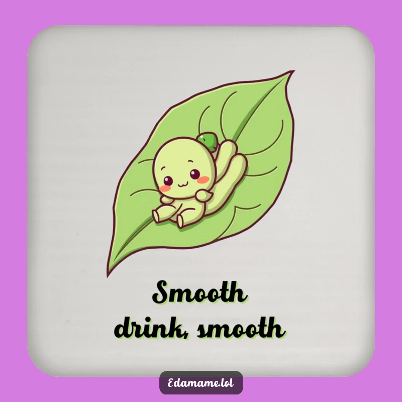 Funny Edamame Leaf Slide Coaster: Protect Surfaces with Veggie Fun