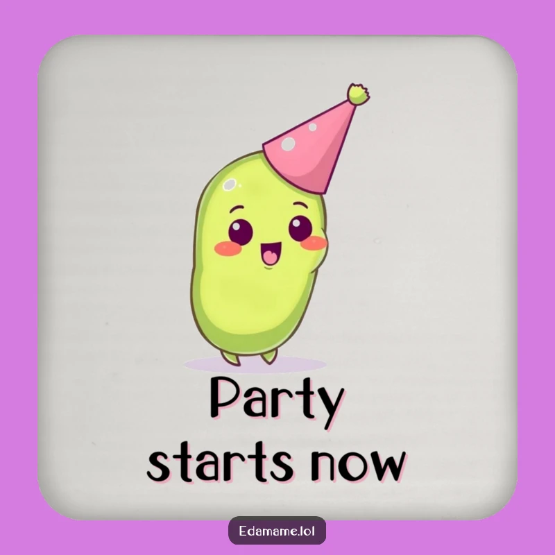 Funny Edamame Party Coaster - Festive Bean Pod Art Gift