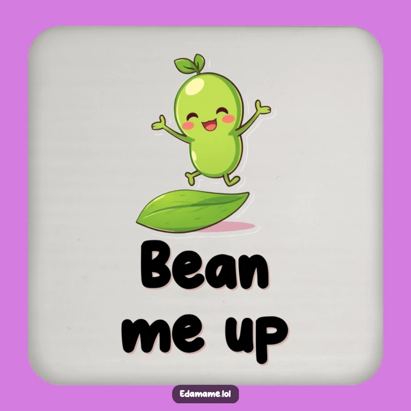 Funny Green Bean Bouncing Coaster - Hilarious Leaf Protection & Fun!