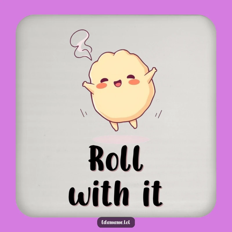 Funny Gyoza Cartwheel Coaster - Playful Dumpling Fun for Your Table