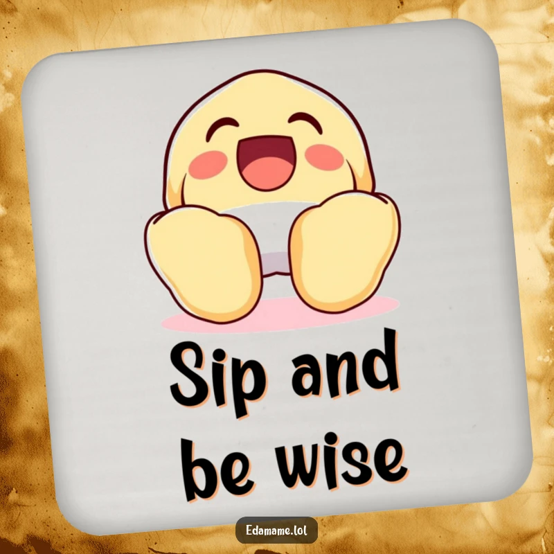 Funny Laughing Fortune Cookie Coaster, wide open with joy, a humorous and practical addition to any table.