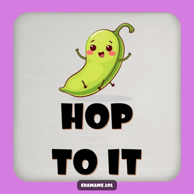 Funny Hopping Bean Pod Coaster: Protect Surfaces With This Green Character