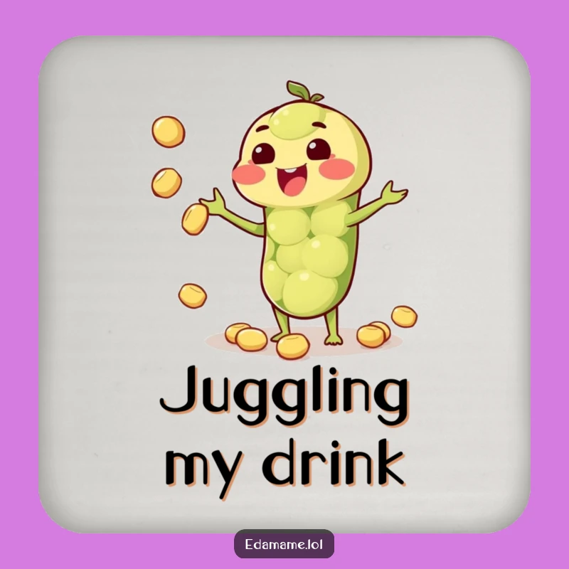 Funny Edamame Juggler Coaster - Protect Surfaces Bean Pod Art Gift