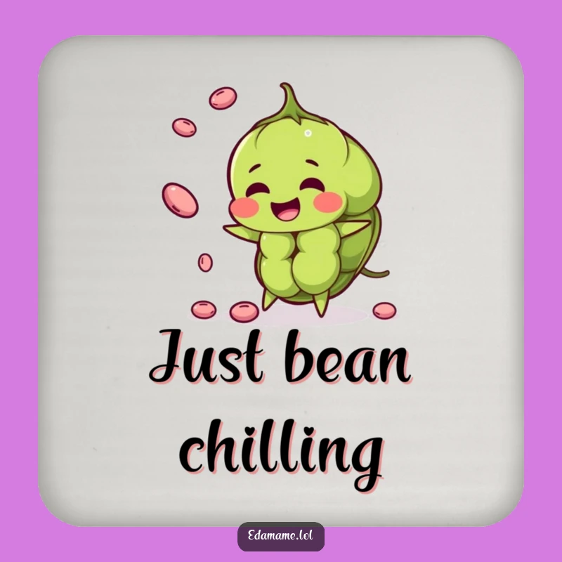 Funny Edamame Juggler Coaster - Hilarious Drink Protector for Veggie Lovers