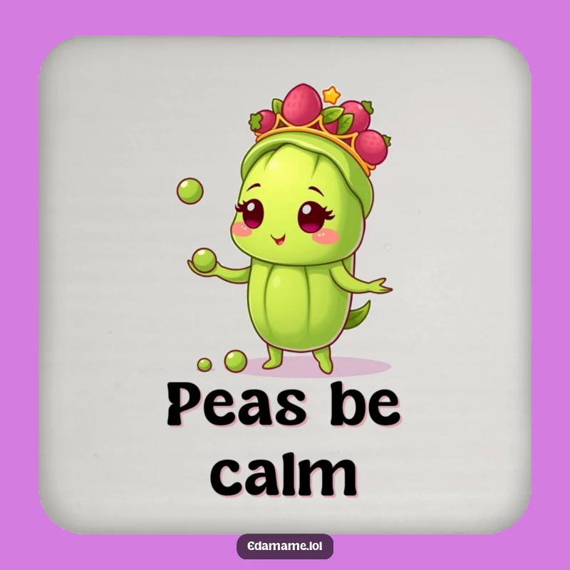 Funny Edamame Juggler Coaster: Protect Your Table with Playful Art!