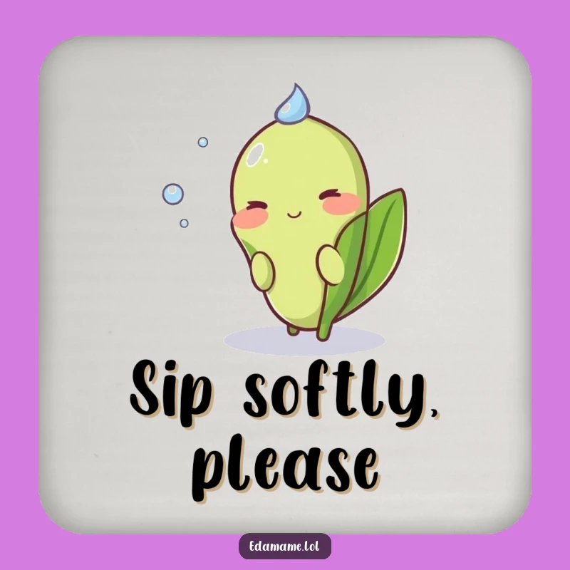 Funny Shy Edamame Coaster: Protect Surfaces with Bashful, Cute Charm
