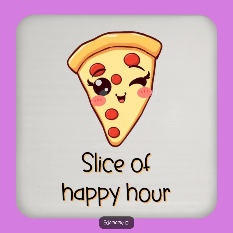 Funny Pizza Slice Wink Coaster: Protect Surfaces with Pizza Charm, Essential Funny Gift!
