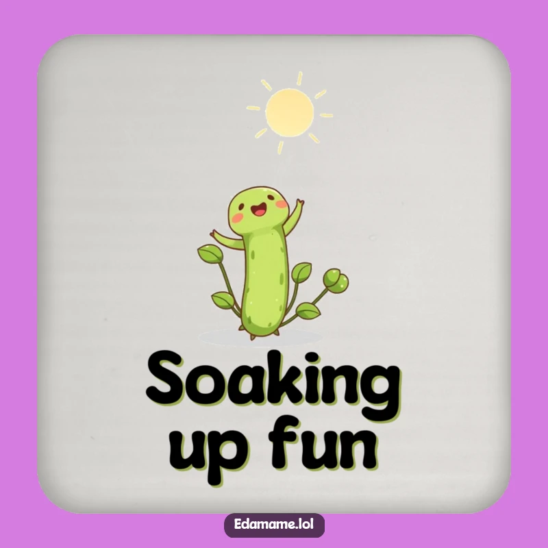 Funny Edamame Shoot Coaster: Protect Surfaces with Sunny Flair