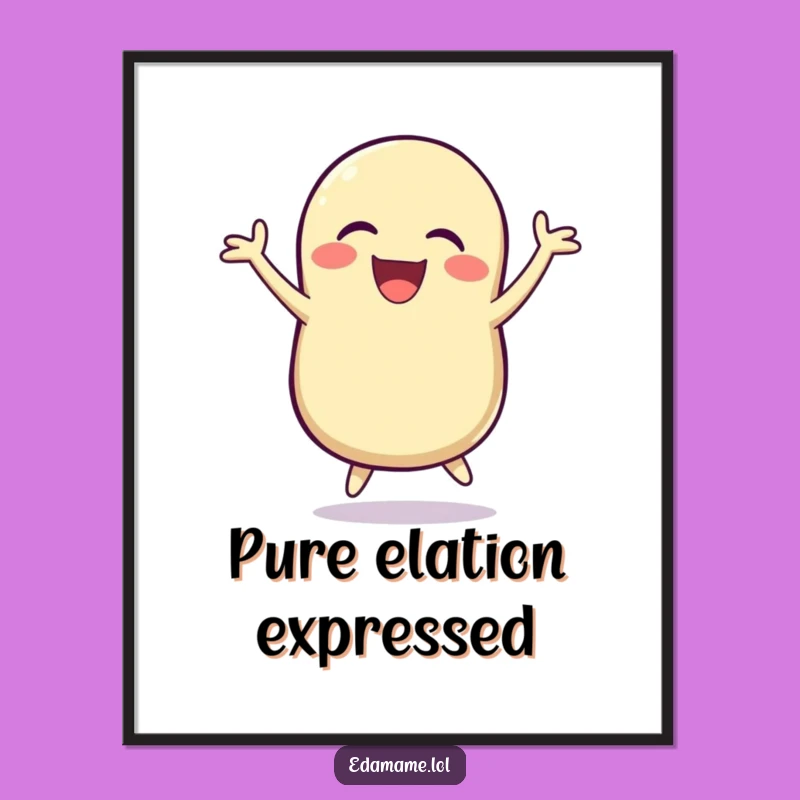 Funny Bean Pod Poster: Jumping Art, a Hilarious Funny Gift Idea