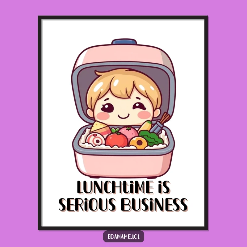 Funny Bento Box Art Print: Decorate with Happy Food Vibes, Amazing Funny Gift!