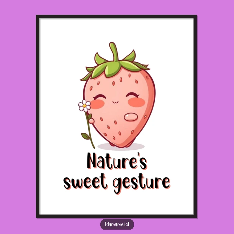 Funny Blushing Strawberry Poster: Add Sweetness to Your Walls