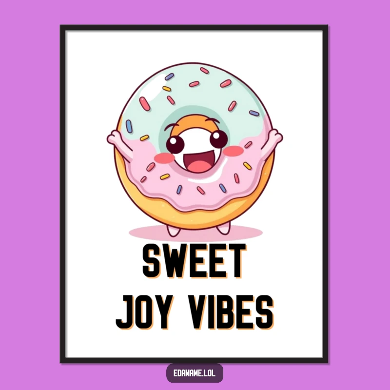 Funny Delighted Donut Poster: Hilarious Wall Art for a Sweet Space