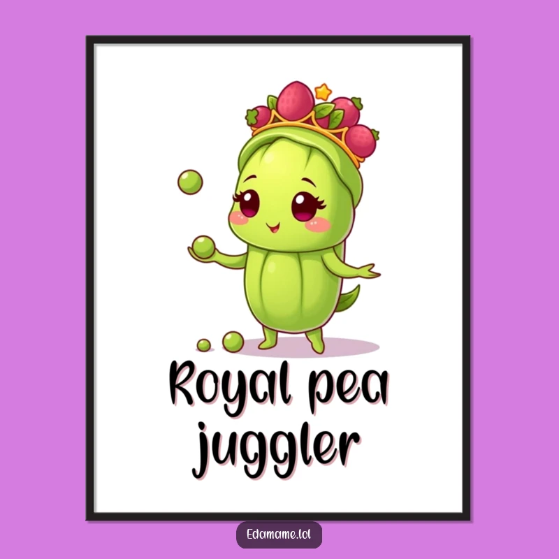 Funny Edamame Juggler Poster: Vibrant Art for a Cheerful Space!