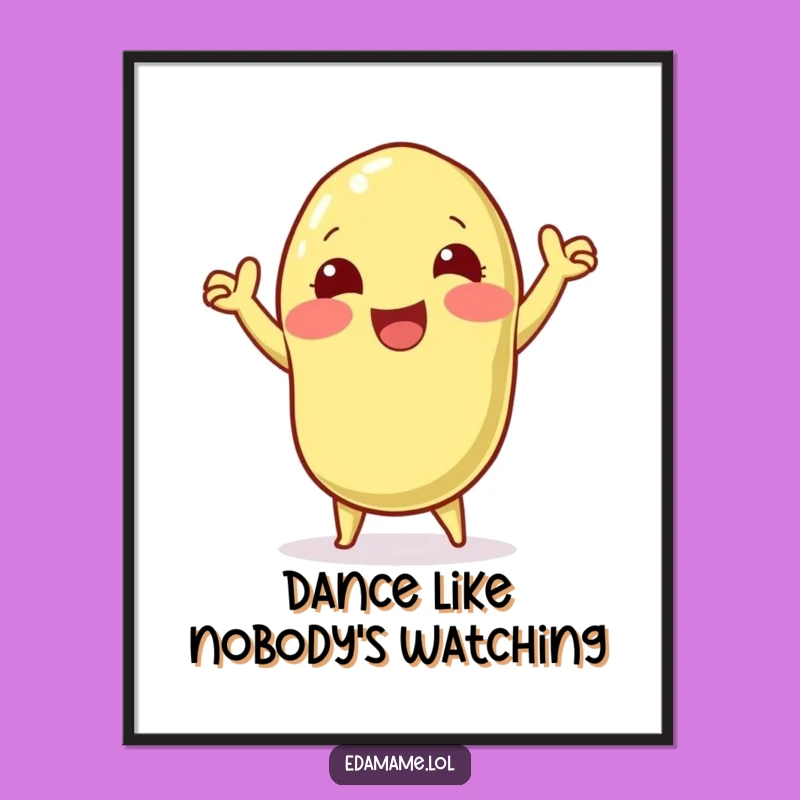 Funny Edamame Victory Dance Poster: Decorate with Hilarious Celebration