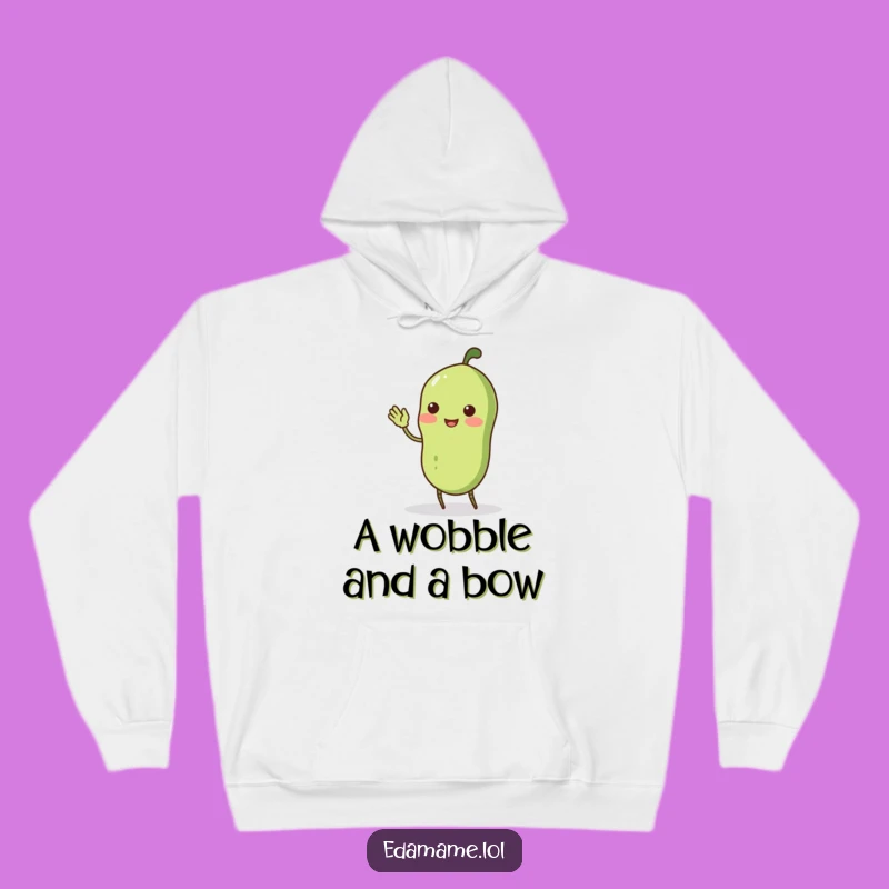 Cozy Funny Edamame Pod Curtsey Hoodie: Wobbly Fun, Perfect Funny Gift