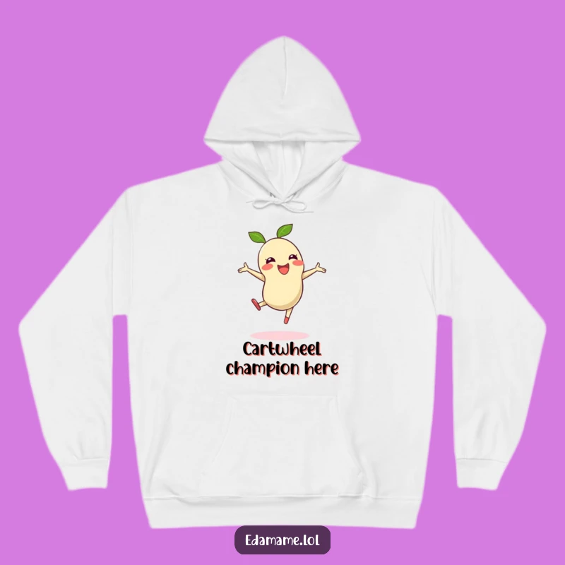 Funny Cartwheeling Edamame Bean Hoodie - Cozy Fun for Active Souls
