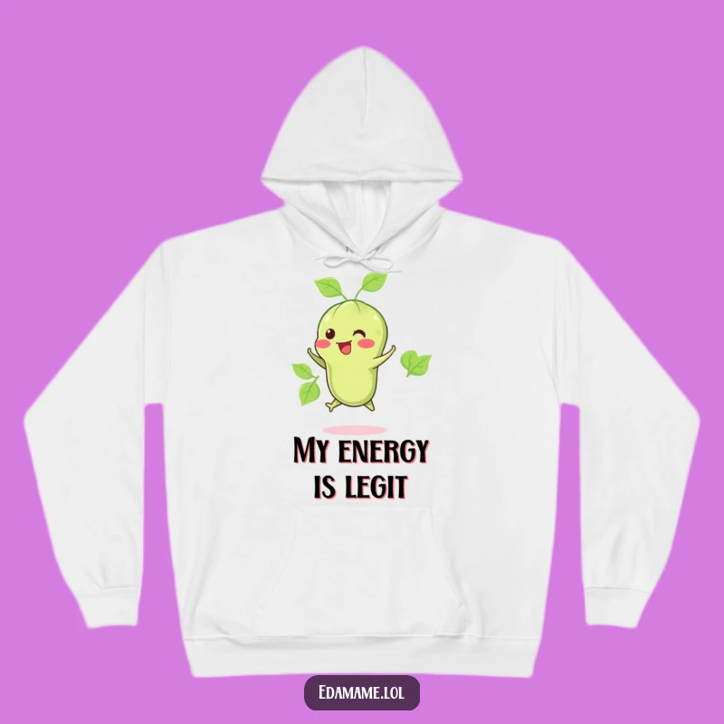 Cozy Funny Happy Edamame Jump Hoodie: Your Comforting Veggie Friend