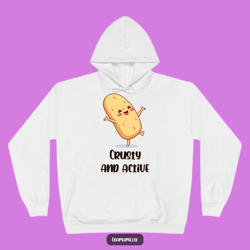 Funny Baguette Cartwheel Hoodie: Cozy Bread Humor Apparel, Ideal Funny Gift!