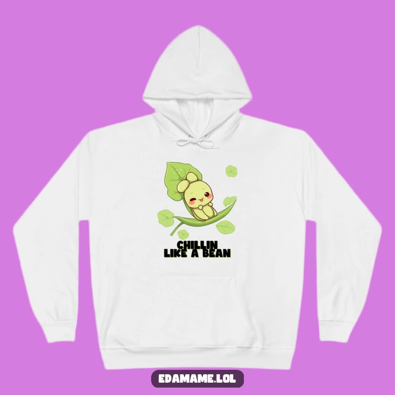 Funny Edamame Leaf Slide Hoodie - Cozy Cute Character Wear, Perfect Comfy Funny Gift