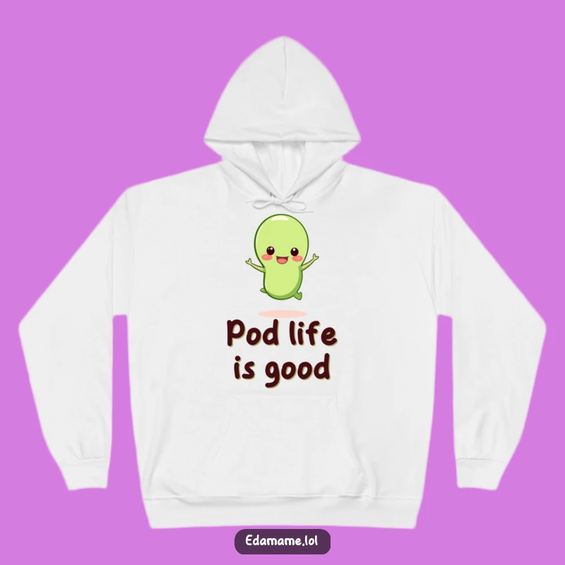 Funny Happy Edamame Hoodie: Cozy Up with Energetic Bean Vibes