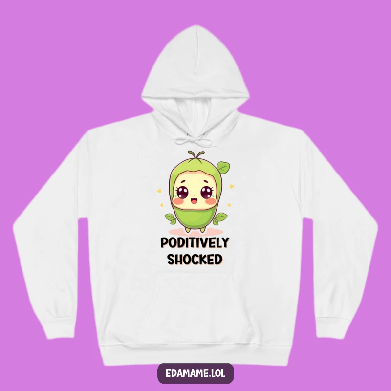 Funny Surprised Edamame Hoodie - Cozy Wide-Eyed Bean Apparel Gift