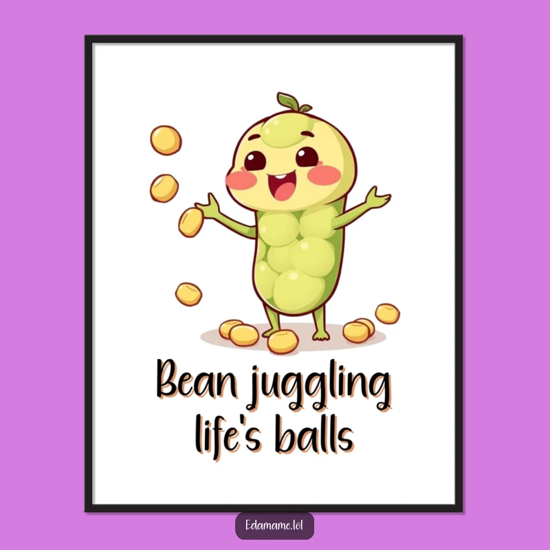 Free Printable Juggling Edamame Wall Art: Funny Downloadable Decor for Any Room
