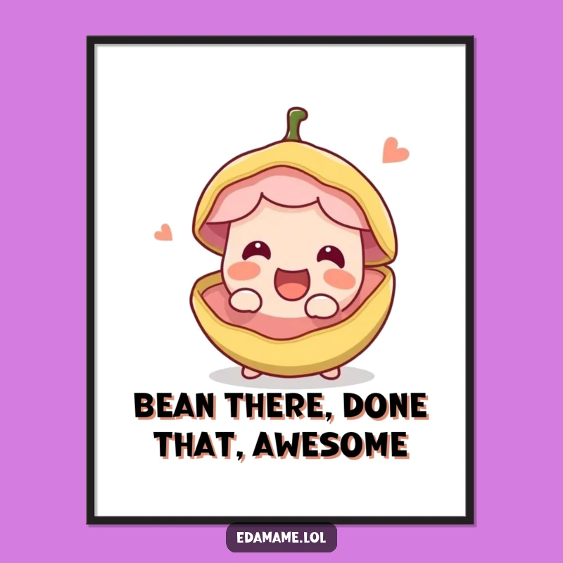 Free Printable Bean Pod Wall Art - Funny Downloadable Decor for Kitchen and More