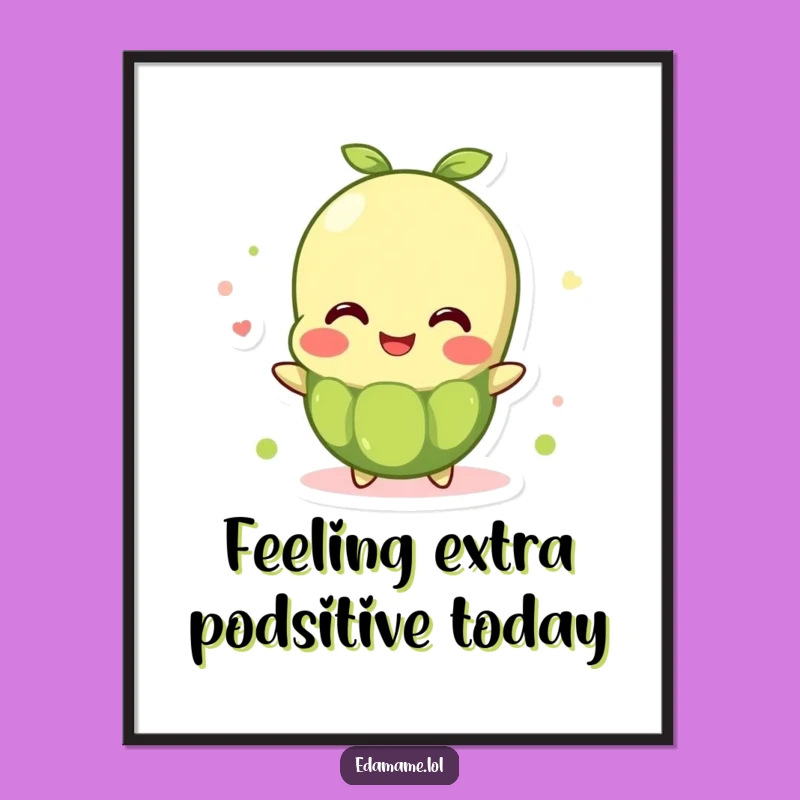 Free Printable Wall Art: Bubbly Edamame Joy, Whimsical Humor Downloadable Poster