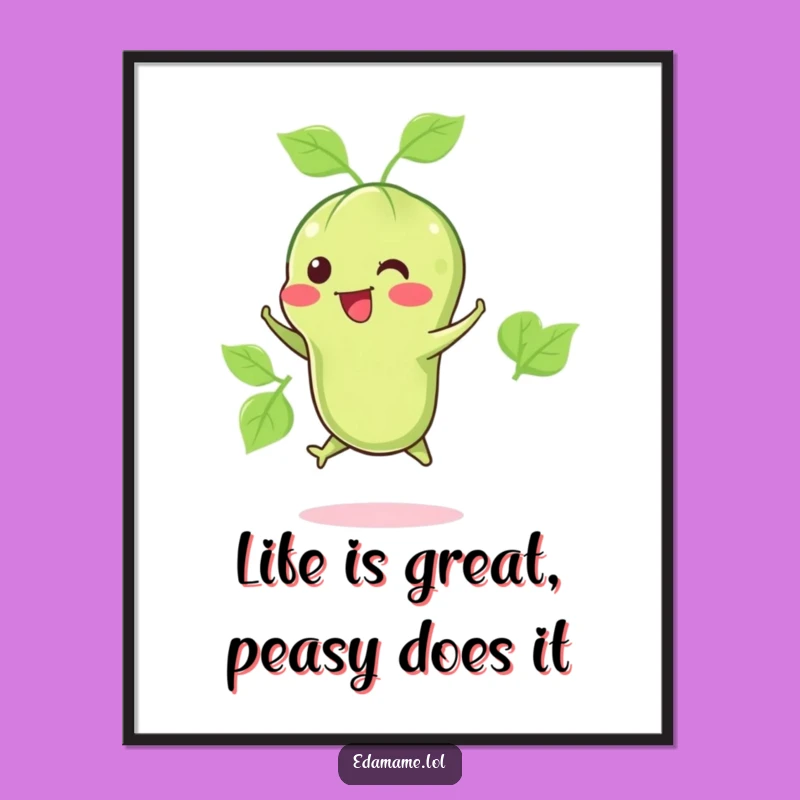 Free Printable Edamame Jump Wall Art - Funny DIY Downloadable Decor!