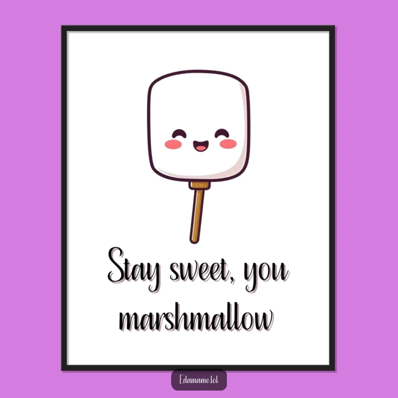 Free Printable Wall Art: Cheerful Marshmallow, Sweet Downloadable Art for a Cozy Space