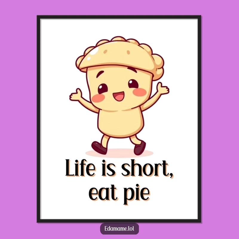 Free Printable Wall Art: Dancing Pie, Whimsical Downloadable Art for a Cheerful Space