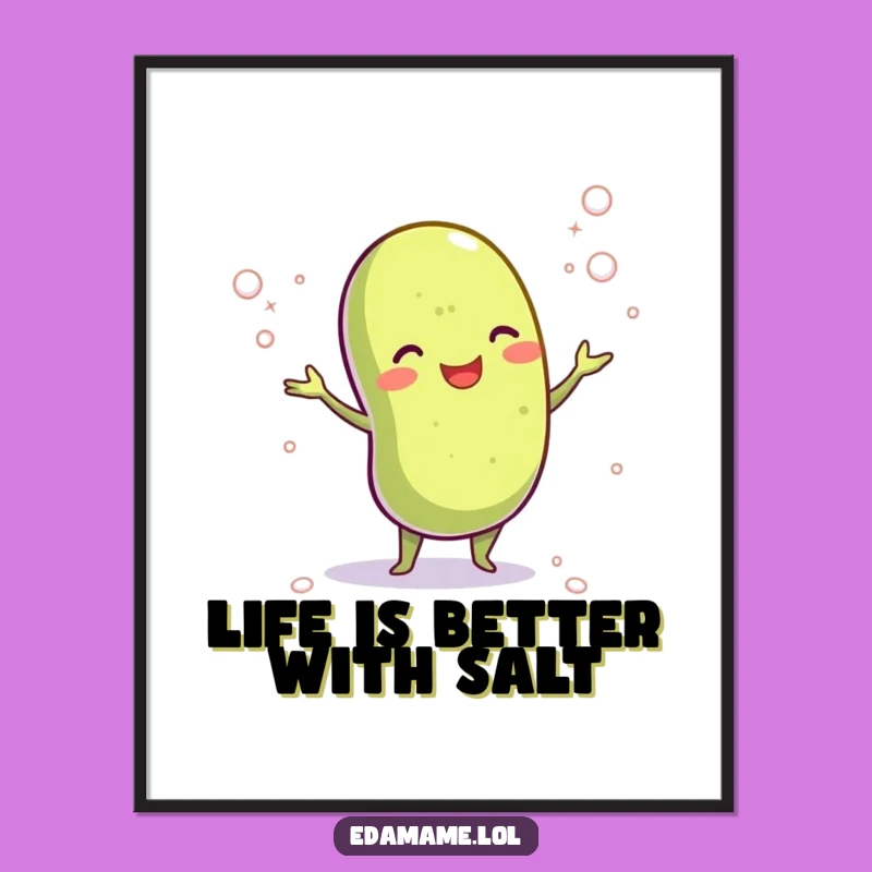 Free Printable Wall Art: Edamame Juggling Salt Funny Downloadable Art