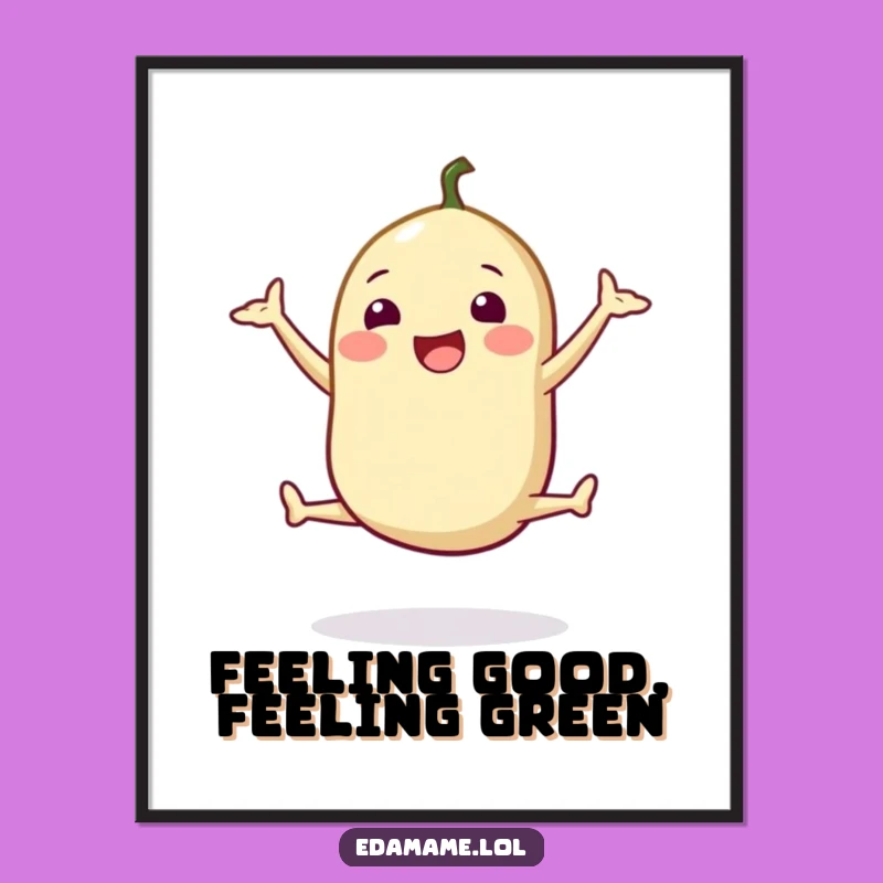 Free Printable Wall Art: Edamame Jump, Healthy Humor, Whimsical Downloadable Decor