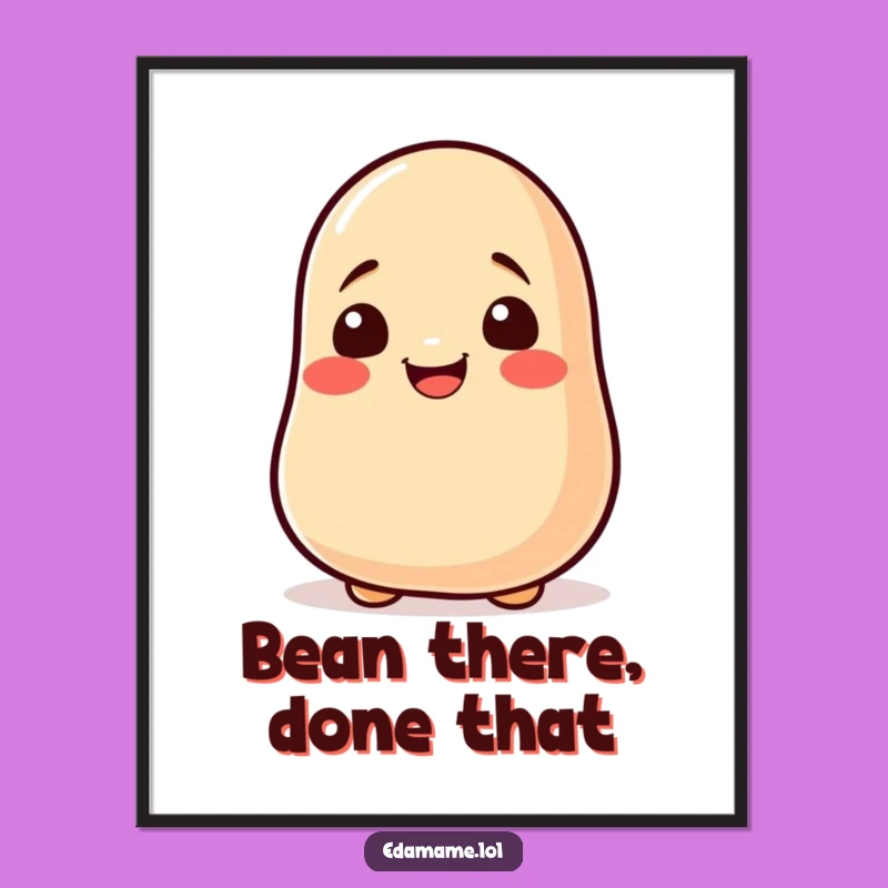 Free Printable Wall Art: Excited Soy Bean Design, Funny Downloadable Decor