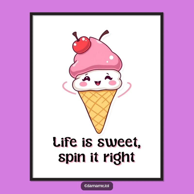 Free Printable Wall Art: Whimsical Ice Cream Cone Dessert Art for a Fun Home Decor