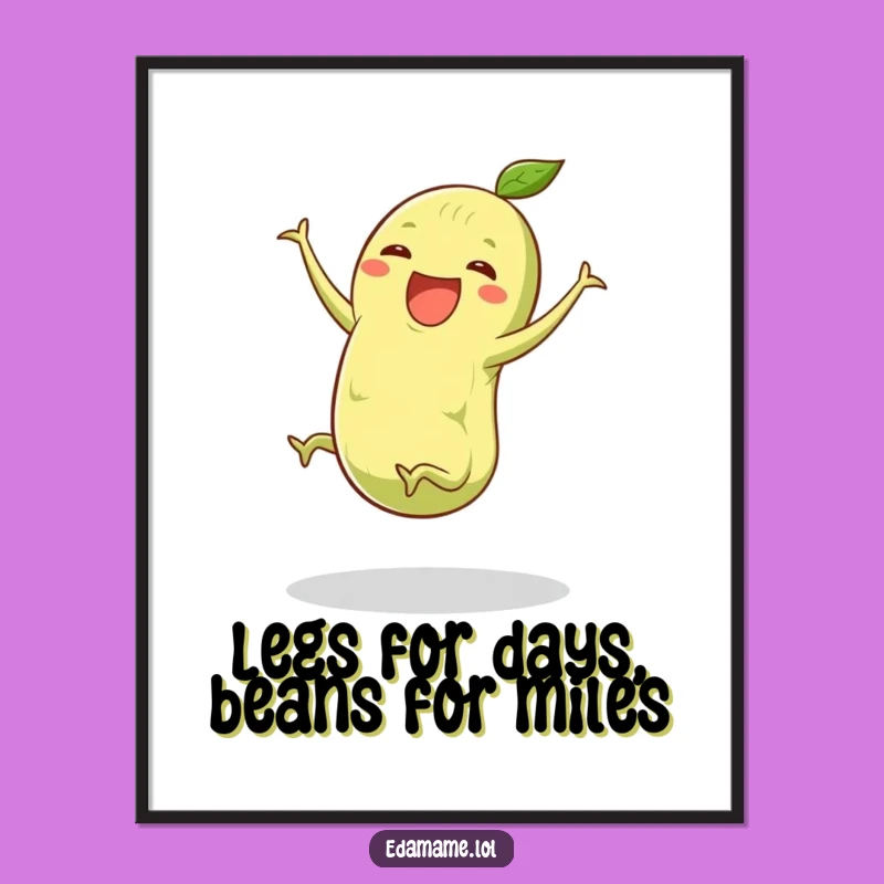 Funny Free Printable Edamame Cartwheel Wall Art: Humorous Downloadable Decor