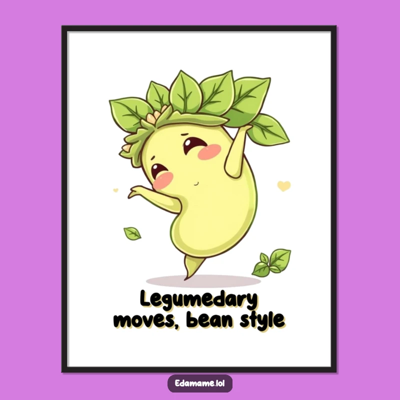 Funny Free Printable Wall Art: Edamame Somersault Fun - Downloadable Decor