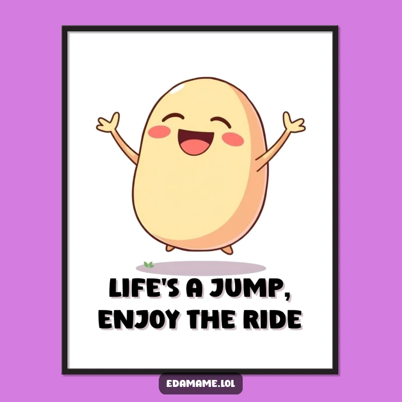 Funny Free Printable Wall Art: Joyful Jumping Bean Pod, Quirky Downloadable Home Decor